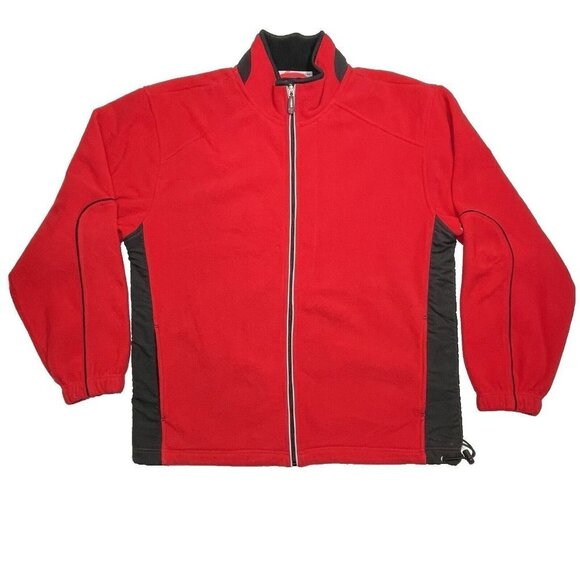 IZOD PERFORM-X Macro Fleece Softshell Jacket Men Large Red Full Zip Gorp‎ Core - Picture 15 of 16
